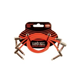 Ernie Ball Cables Flat Ribbon 6403 Rojo 0.3048 Mts. Angulado/Angulado, 3 Piezas