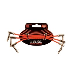 Ernie Ball Cables Flat Ribbon 6402 Rojo 0.1524 Mts. Angulado/Angulado, 3 Piezas