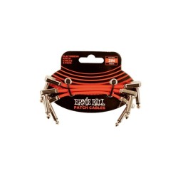 Ernie Ball Cables Flat Ribbon 6401 Rojo 0.0762 Mts. Angulado/Angulado, 3 Piezas