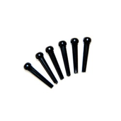 Jimmy Wess Botones GBP-P para Puente de Guitarra Acústica Plástico Negro/Blanco con 6 pzas