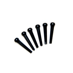 Jimmy Wess Botones GBP-P para Puente de Guitarra Acústica Plástico Negro/Blanco con 6 pzas