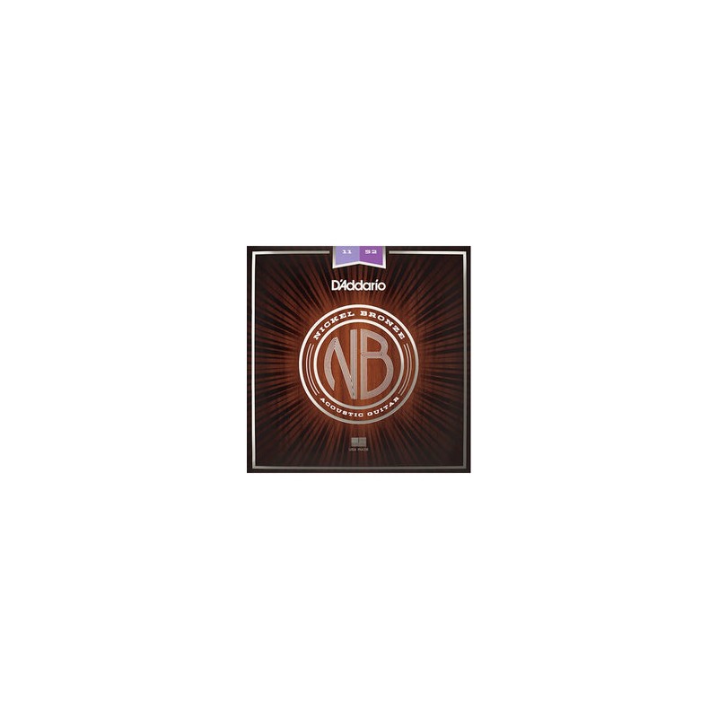 D'Addario Encordadura Custom Light NB1152, Guitarra Acústica Nickel Bronce, 11-52