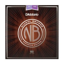 D'Addario Encordadura Custom Light NB1152, Guitarra Acústica Nickel Bronce, 11-52