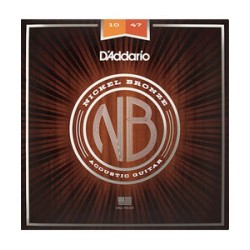 D'Addario Encordadura Extra Light NB1047, Guitarra Acústica Nickel Bronce, 10-47