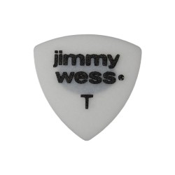 Jimmy Wess Púas Forma Escudo Thin con Lija JW-TR-T(50), Blanco (Paquete con 50 pzas)